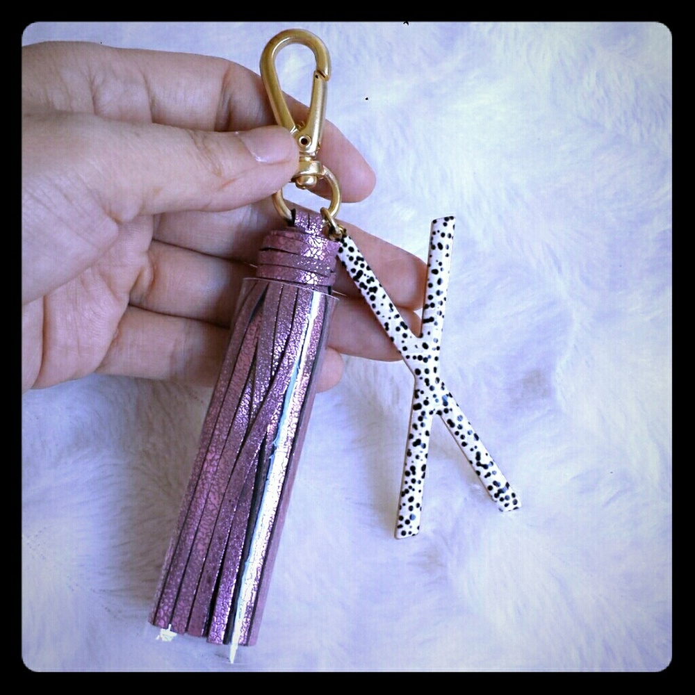 Anthropologie Leather Tassel Keychain X NWT